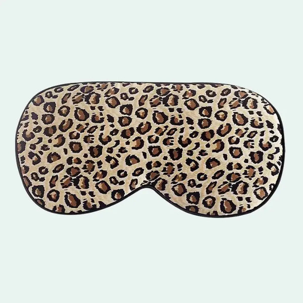 Masque de nuit en soie de mûrier motif léopard