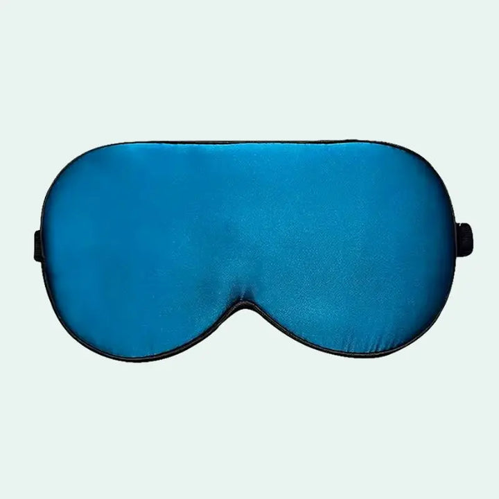 Masque de nuit à élastique noir en soie de mûrier bleu