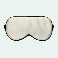 Masque de nuit à élastique noir en soie de mûrier ivoire