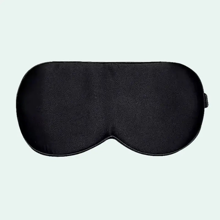 Masque de nuit à élastique noir en soie de mûrier noir