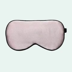 Masque de nuit à élastique noir en soie de mûrier rose
