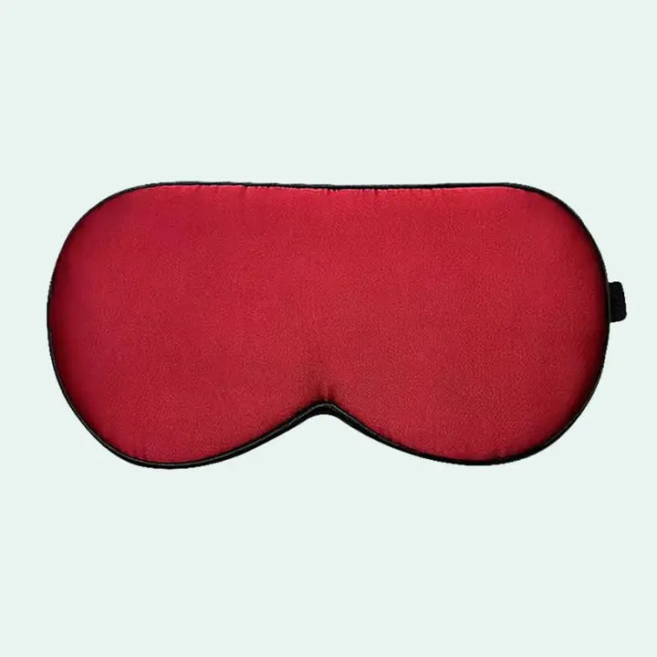 Masque de nuit à élastique noir en soie de mûrier rouge