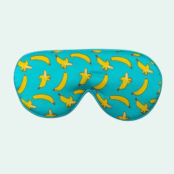 Masque de nuit en soie de mûrier pour enfant motif bananes