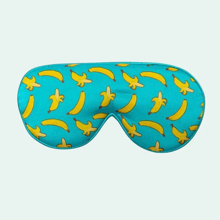 Masque de nuit en soie de mûrier pour enfant motif bananes