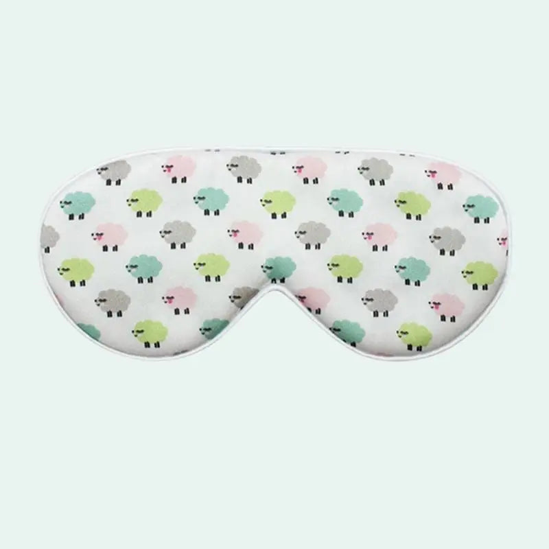 Masque de nuit en soie de mûrier pour enfant motif moutons