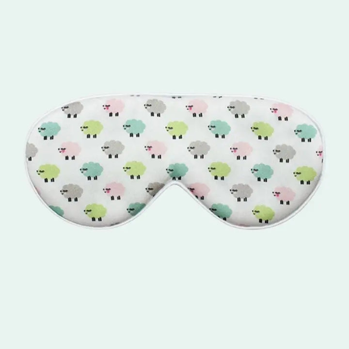 Masque de nuit en soie de mûrier pour enfant motif moutons