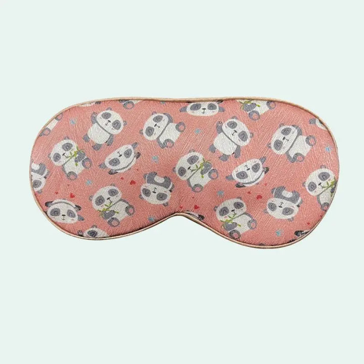 Masque de nuit en soie de mûrier motif pandas doux