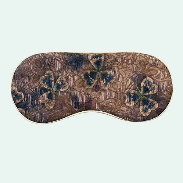Masque de nuit en soie de mûrier motif papillons vintage