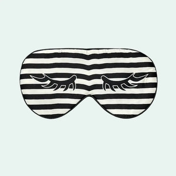 Masque de nuit en soie de mûrier motif rayures rêveuses