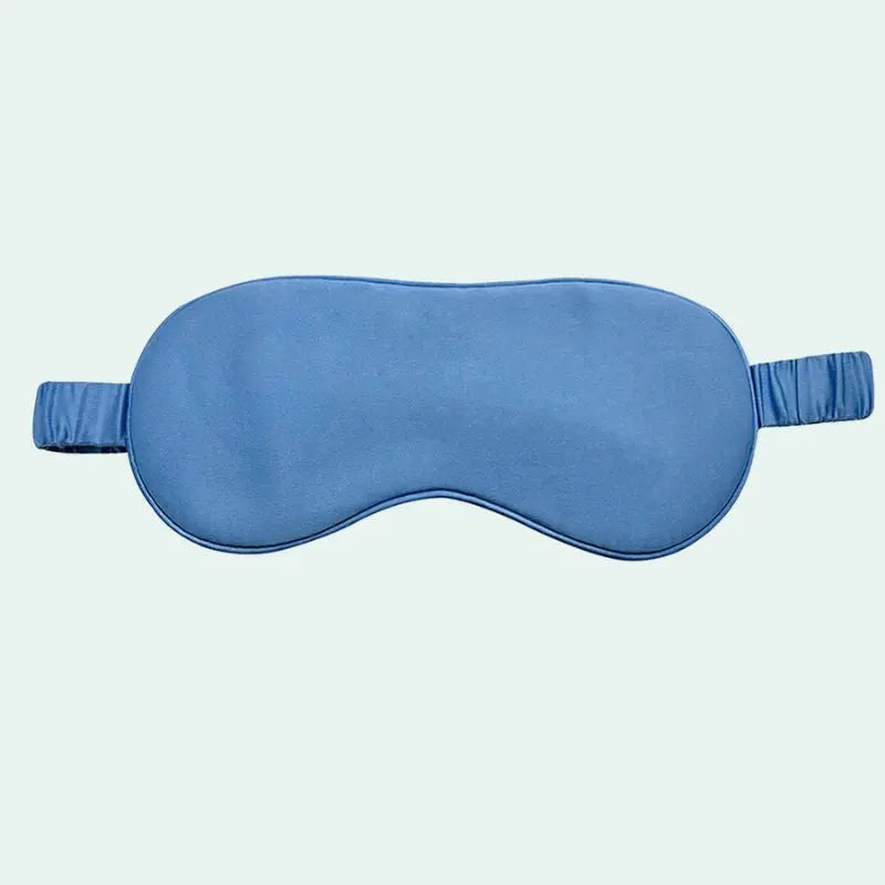Masque de nuit en soie de mûrier uni bleu