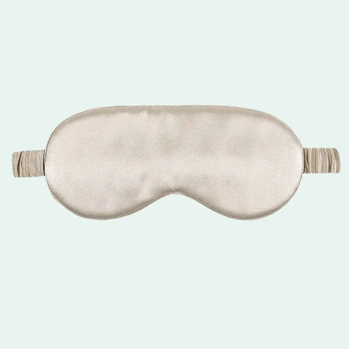 Masque de nuit en soie de mûrier uni crème