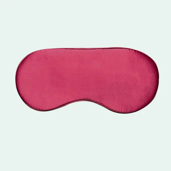 Masque de nuit en soie de mûrier uni framboise
