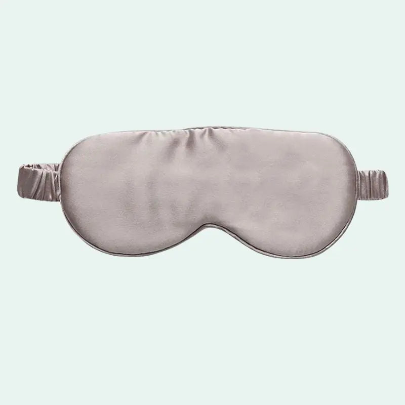 Masque de nuit en soie de mûrier uni gris