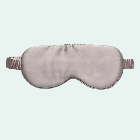 Masque de nuit en soie de mûrier uni gris
