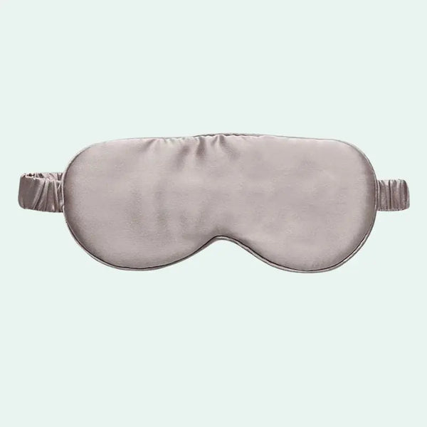 Masque de nuit en soie de mûrier uni gris