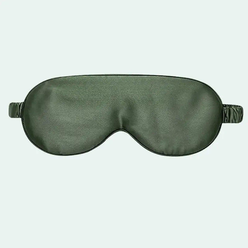 Masque de nuit en soie de mûrier uni kaki