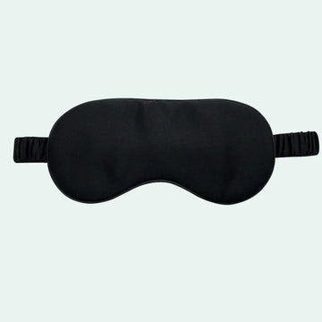 Masque de nuit en soie de mûrier uni noir