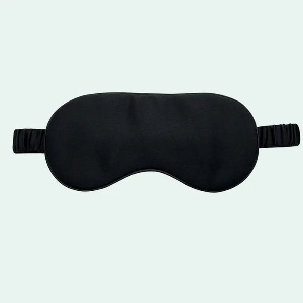 Masque de nuit en soie de mûrier uni noir