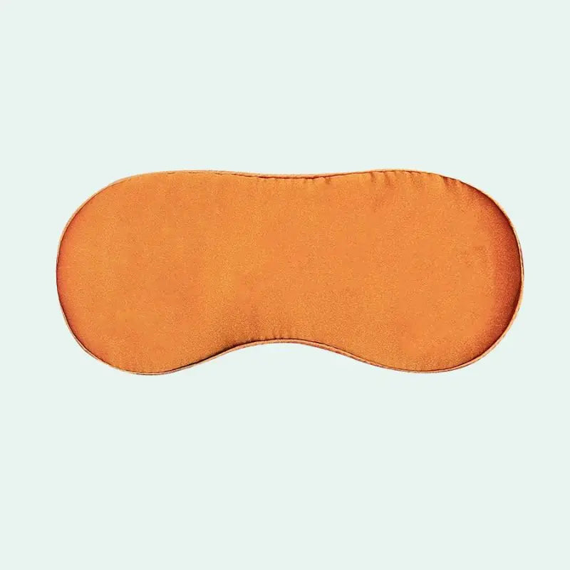 Masque de nuit en soie de mûrier uni orange