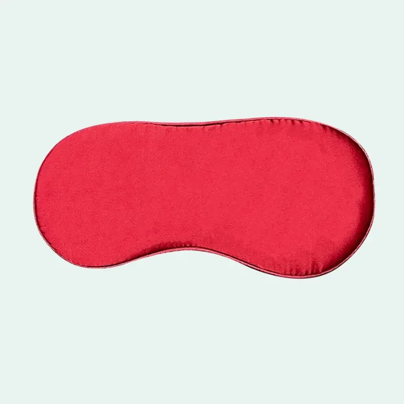 Masque de nuit en soie de mûrier uni rouge