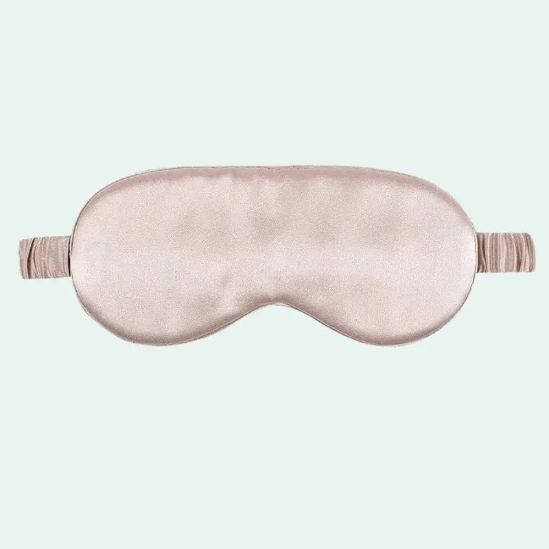 Masque de nuit en soie de mûrier uni sable rosé