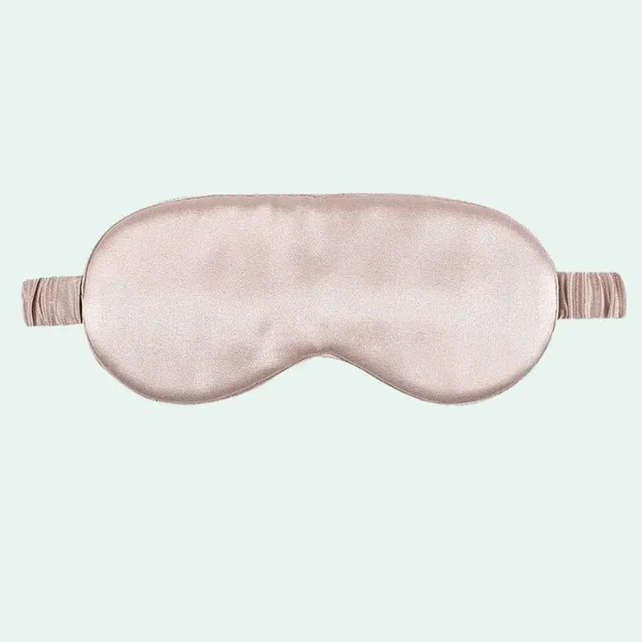 Masque de nuit en soie de mûrier uni sable rosé