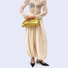 Pantalon ballon ample élastique en satin brillant | Satin Lifestyle