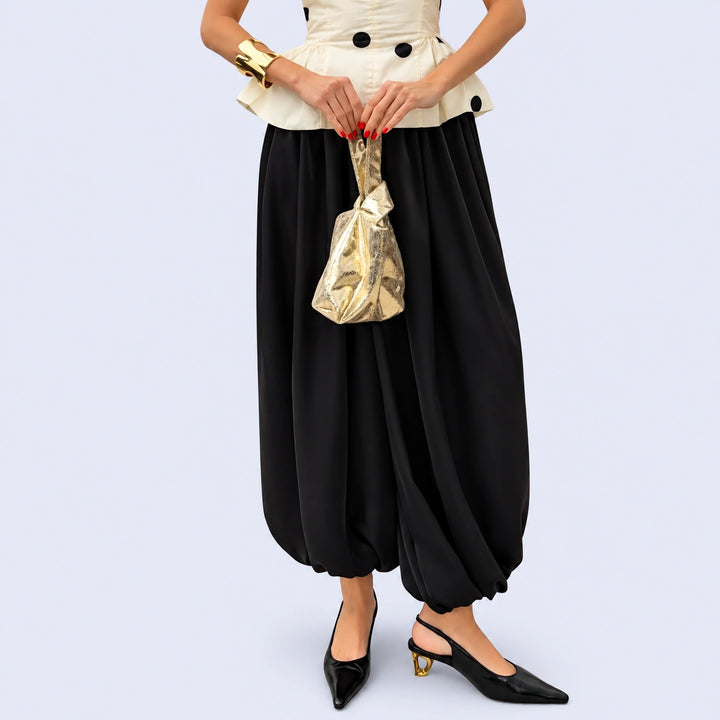 Pantalon ballon ample élastique en satin brillant | Satin Lifestyle