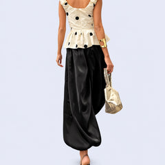 Pantalon ballon ample élastique en satin brillant | Satin Lifestyle