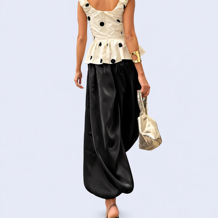 Pantalon ballon ample élastique en satin brillant | Satin Lifestyle