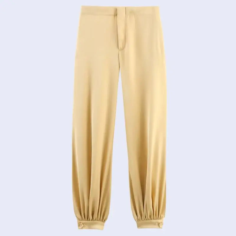 Pantalon bouffant satiné doré