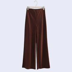 Pantalon brillant droit chic en satin élastique - Satin Lifestyle