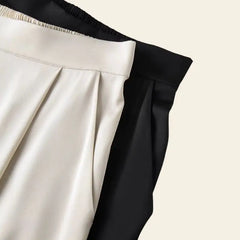 Haut des pantalons droits chics unis en soie