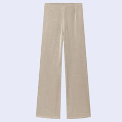 Pantalon long brillant chic en satin beige l Satin Lifestyle
