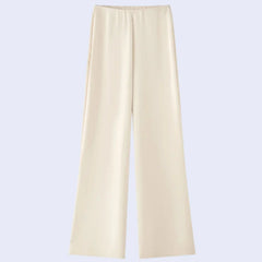 Pantalon long brillant chic en satin ivoire l Satin Lifestyle