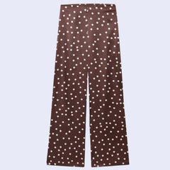 Pantalon long brillant chic en satin marron l Satin Lifestyle
