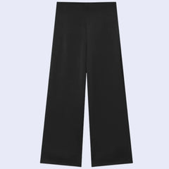 Pantalon long brillant chic en satin noir l Satin Lifestyle
