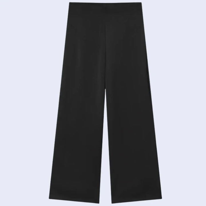 Pantalon long brillant chic en satin noir l Satin Lifestyle