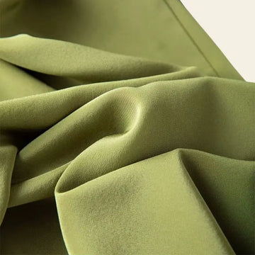 Tissu kaki du pantalon long élastique à jambes larges en soie véritable