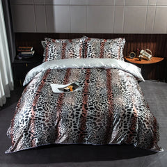 Parure de lit complète motifs jungle en soie | Satin Lifestyle