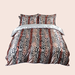 Parure de lit complète motifs jungle en soie | Satin Lifestyle