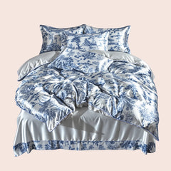 Parure de lit complète motifs jungle en soie | Satin Lifestyle