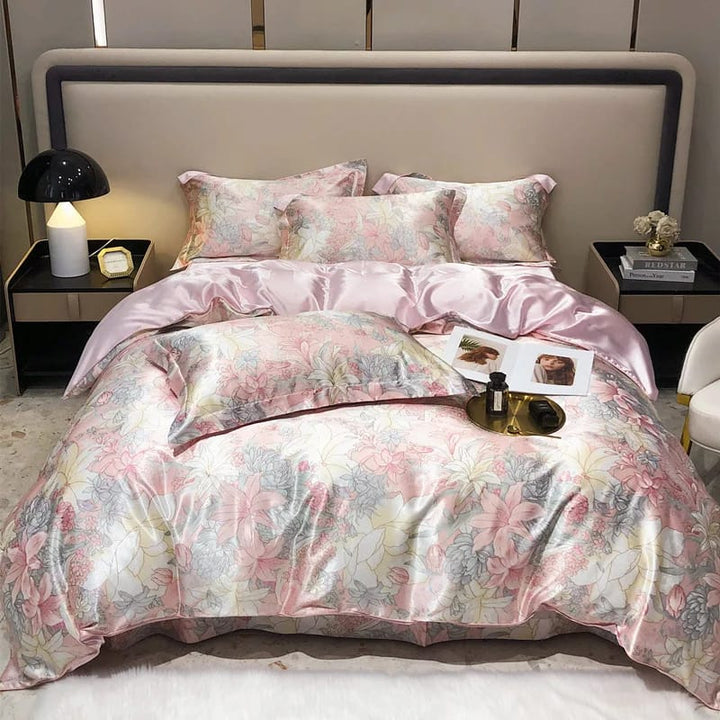 Parure de lit en soie nude