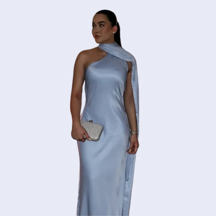 Robe longue dos nu avec ruban en satin - Satin Lifestyle