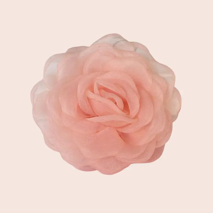 Roses ouvertes artificielles en mousseline de soie rose