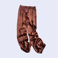 Sarouel brillant chevilles en satin caramel
