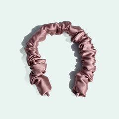 Serre-tête large plissé en pure soie 19 mommes | Satin Lifestyle