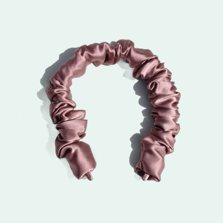 Serre-tête large plissé en pure soie 19 mommes | Satin Lifestyle