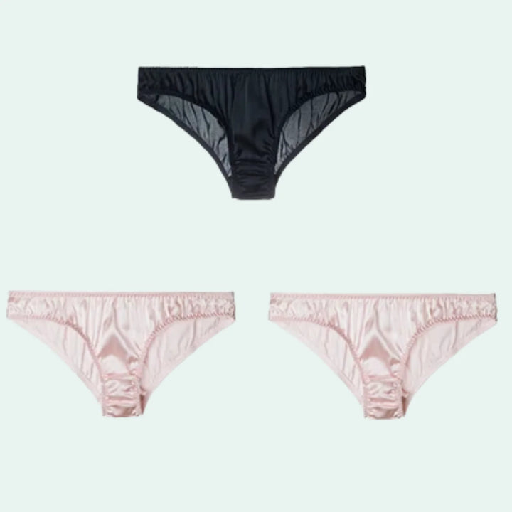 String en soie naturelle et élasthanne - Lot de 3 - Satin Lifestyle