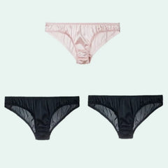 String en soie naturelle et élasthanne - Lot de 3 - Satin Lifestyle